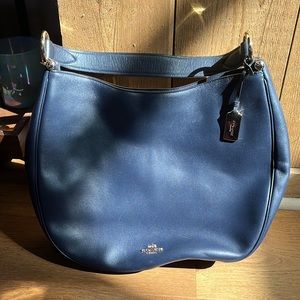 Large Navy, Coach Nomad Glovetanned Hobo bag, leather